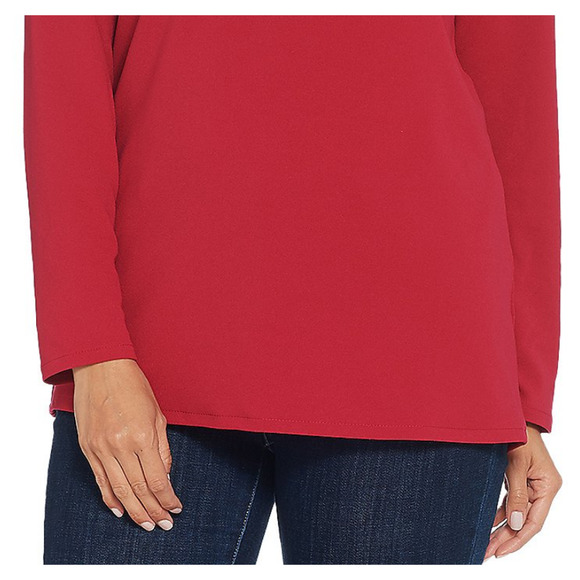 BROOKE SHIELDS NEW $57 Timeless Long Sleeve Knit Top Pomegranate 2X - Picture 2 of 4